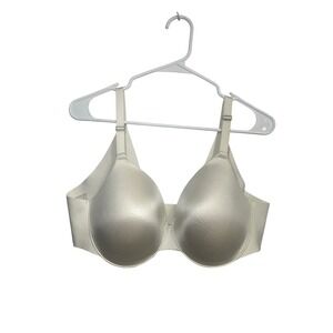 Soma Vanishing Back Full Coverage Bra 42C Ivory Champagne Satin Underwire 101801